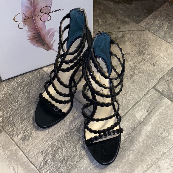 Jessica Simpson Black Shimmer Sand Jezalynn Heel - Picture 4 of 14